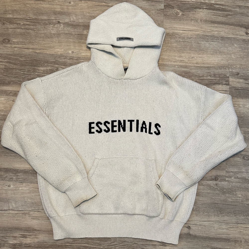 ESSENTIALS Oatmeal Grey Knit Sweatshirt Fear Of God size medium